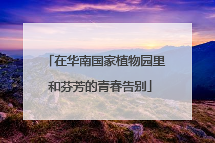 在华南国家植物园里和芬芳的青春告别