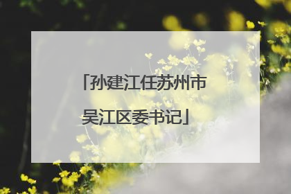 孙建江任苏州市吴江区委书记
