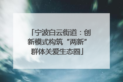 宁波白云街道：创新模式构筑“两新”群体关爱生态圈