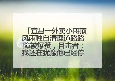 宜昌一外卖小哥顶风雨独自清理道路路障被爆赞，目击者：我还在犹豫他已经停车清障了