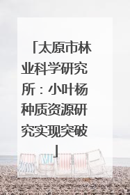 太原市林业科学研究所：小叶杨种质资源研究实现突破