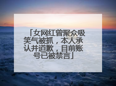 女网红曾聚众吸笑气被抓，本人承认并道歉，目前账号已被禁言