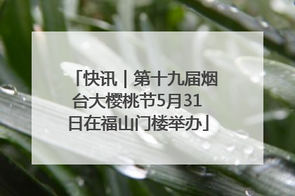 快讯｜第十九届烟台大樱桃节5月31日在福山门楼举办