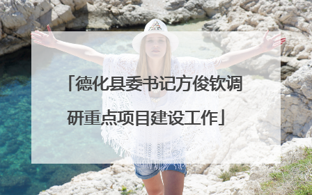 德化县委书记方俊钦调研重点项目建设工作