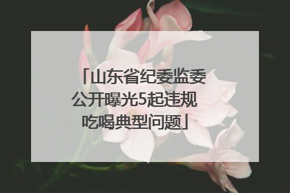 山东省纪委监委公开曝光5起违规吃喝典型问题