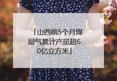 山西前5个月煤层气累计产量超60亿立方米