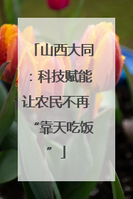山西大同：科技赋能让农民不再“靠天吃饭”