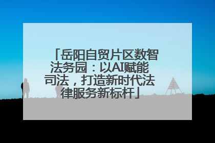 岳阳自贸片区数智法务园：以AI赋能司法，打造新时代法律服务新标杆