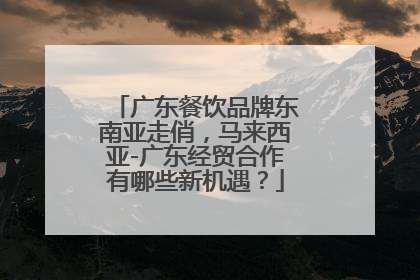 广东餐饮品牌东南亚走俏，马来西亚-广东经贸合作有哪些新机遇？