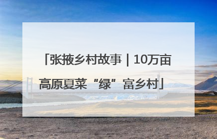 张掖乡村故事｜10万亩高原夏菜“绿”富乡村