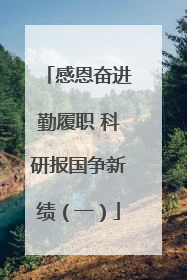 感恩奋进勤履职 科研报国争新绩（一）