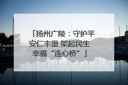 扬州广陵：守护平安仁丰里 架起民生幸福“连心桥”