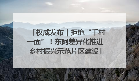 权威发布｜拒绝“千村一面”！东阿差异化推进乡村振兴示范片区建设