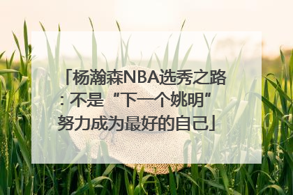 杨瀚森NBA选秀之路：不是“下一个姚明” 努力成为最好的自己