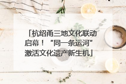 杭绍甬三地文化联动启幕！“同一条运河”激活文化遗产新生机