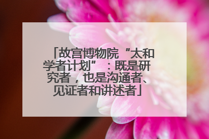 故宫博物院“太和学者计划”：既是研究者，也是沟通者、见证者和讲述者