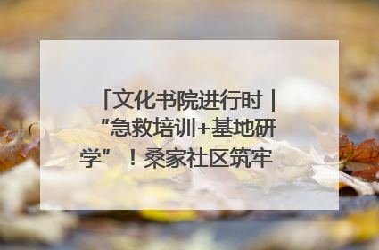 文化书院进行时｜“急救培训+基地研学”！桑家社区筑牢居民健康防线
