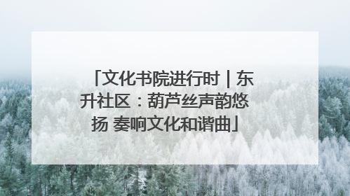 文化书院进行时｜东升社区：葫芦丝声韵悠扬 奏响文化和谐曲