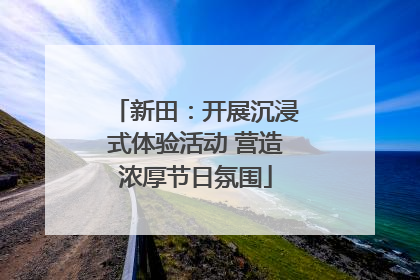 新田：开展沉浸式体验活动 营造浓厚节日氛围