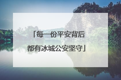 每一份平安背后 都有冰城公安坚守