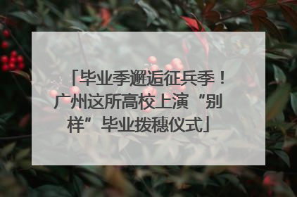 毕业季邂逅征兵季！广州这所高校上演“别样”毕业拨穗仪式
