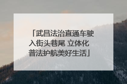 武昌法治直通车驶入街头巷尾 立体化普法护航美好生活