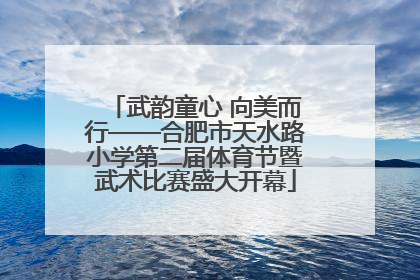 武韵童心 向美而行——合肥市天水路小学第二届体育节暨武术比赛盛大开幕