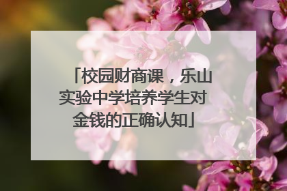 校园财商课，乐山实验中学培养学生对金钱的正确认知
