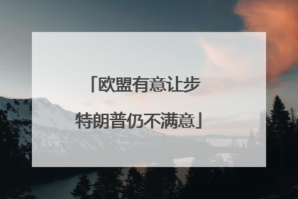 欧盟有意让步 特朗普仍不满意