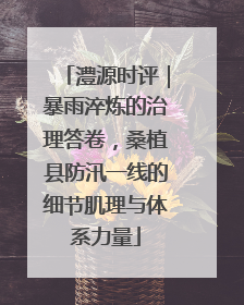 澧源时评｜暴雨淬炼的治理答卷，桑植县防汛一线的细节肌理与体系力量