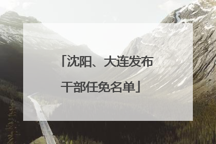 沈阳、大连发布干部任免名单