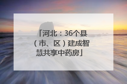 河北：36个县（市、区）建成智慧共享中药房