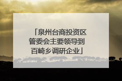 泉州台商投资区管委会主要领导到百崎乡调研企业