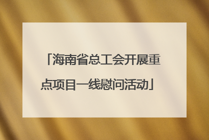 海南省总工会开展重点项目一线慰问活动