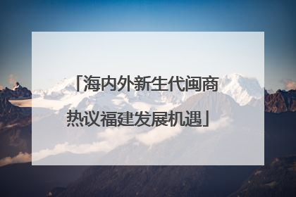 海内外新生代闽商热议福建发展机遇
