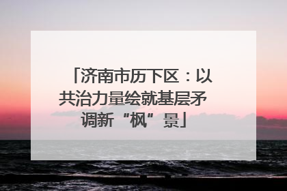 济南市历下区：以共治力量绘就基层矛调新“枫”景