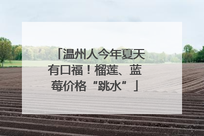 温州人今年夏天有口福！榴莲、蓝莓价格“跳水”