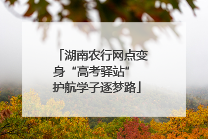 湖南农行网点变身“高考驿站” 护航学子逐梦路