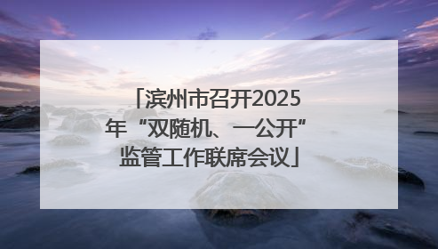 滨州市召开2025年“双随机、一公开” 监管工作联席会议