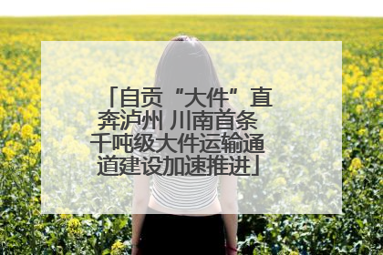 自贡“大件”直奔泸州 川南首条千吨级大件运输通道建设加速推进