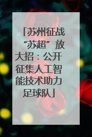 苏州征战“苏超”放大招：公开征集人工智能技术助力足球队