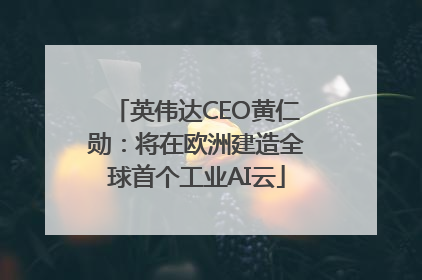英伟达CEO黄仁勋：将在欧洲建造全球首个工业AI云