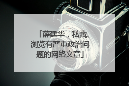 薛建华，私藏、浏览有严重政治问题的网络文章