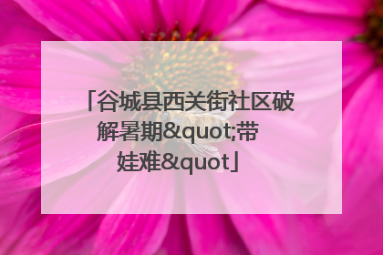 谷城县西关街社区破解暑期"带娃难"