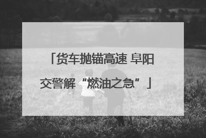 货车抛锚高速 阜阳交警解“燃油之急”