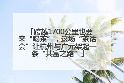 跨越1700公里也要来“喝茶”，这场“茶话会”让杭州与广元架起一条“共富之路”