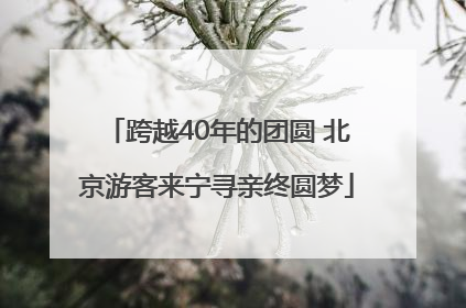 跨越40年的团圆 北京游客来宁寻亲终圆梦