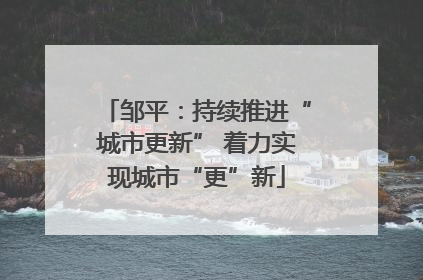 邹平：持续推进“城市更新” 着力实现城市“更”新