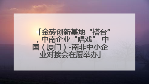 金砖创新基地“搭台”，中南企业“唱戏” 中国（厦门）-南非中小企业对接会在厦举办