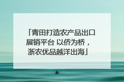 青田打造农产品出口展销平台 以侨为桥，浙农优品越洋出海